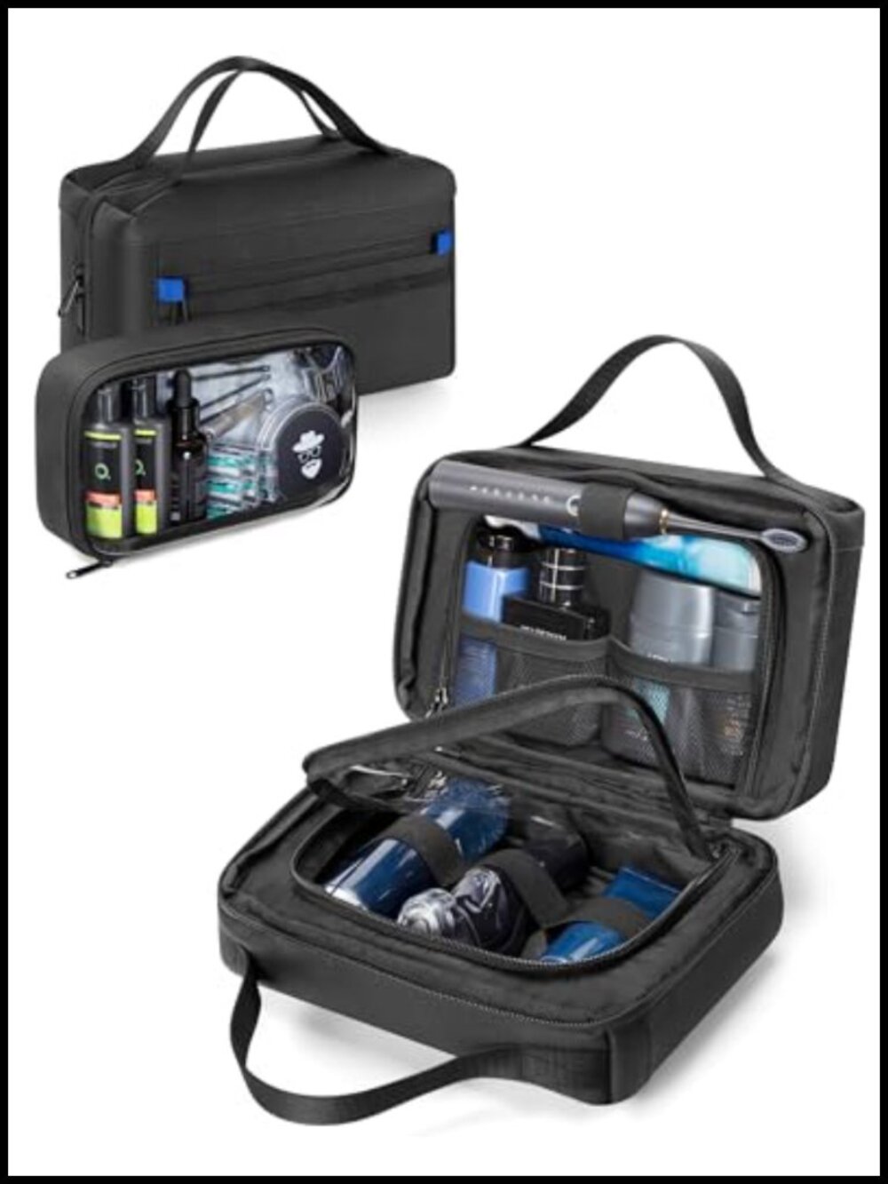 Travel Toiletry Bag with Clear Cube Nylon Water Resistant Organizer